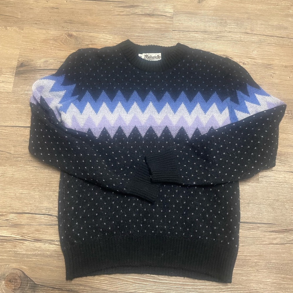 Vintage 1980s Wool Pandhandle Sweater Size M